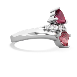 Ruby Heart To Heart 14K White Gold ring R2064