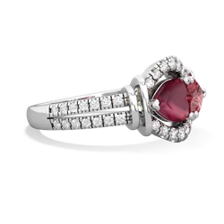 Ruby Art-Deco Keepsake 14K White Gold ring R5630