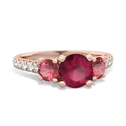 Ruby Pave Trellis 14K Rose Gold ring R5500