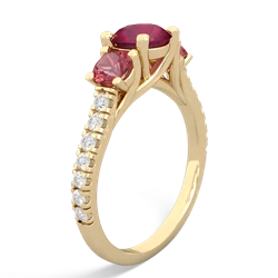 Ruby Pave Trellis 14K Yellow Gold ring R5500