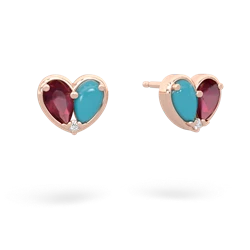 Ruby 'Our Heart' 14K Rose Gold earrings E5072