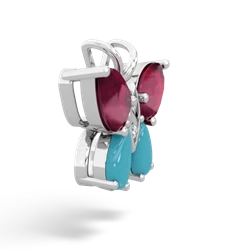Ruby Butterfly 14K White Gold pendant P2215