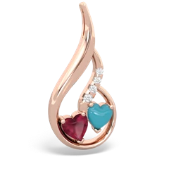 Ruby Keepsake Curves 14K Rose Gold pendant P5450