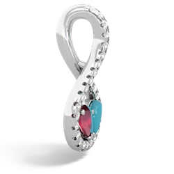 Ruby Pave Twist 'One Heart' 14K White Gold pendant P5360