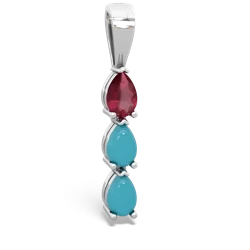 Ruby Dew Drops 14K White Gold pendant P2251