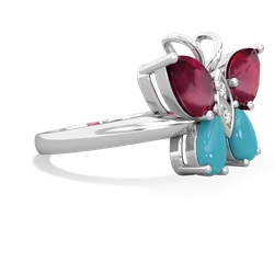 Ruby Butterfly 14K White Gold ring R2215