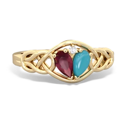 Ruby Celtic Love Knot 14K Yellow Gold ring R5420