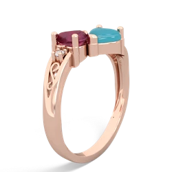 Ruby Snuggling Hearts 14K Rose Gold ring R2178