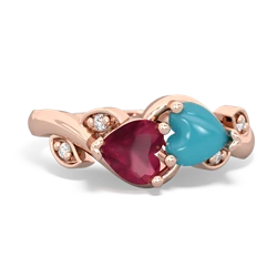 Ruby Floral Elegance 14K Rose Gold ring R5790