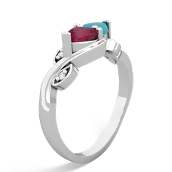 Ruby Floral Elegance 14K White Gold ring R5790