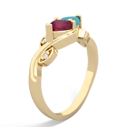 Ruby Floral Elegance 14K Yellow Gold ring R5790