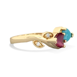 Ruby Floral Elegance 14K Yellow Gold ring R5790