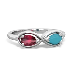 Ruby Infinity 14K White Gold ring R5050