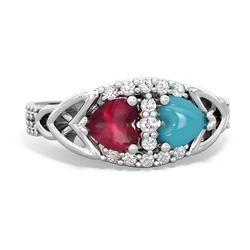 Ruby Sparkling Celtic Knot 14K White Gold ring R2645