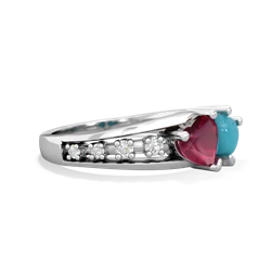 Ruby Heart To Heart 14K White Gold ring R3342