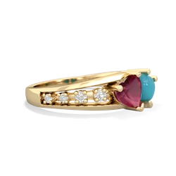 Ruby Heart To Heart 14K Yellow Gold ring R3342