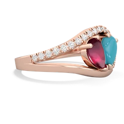 Ruby Nestled Heart Keepsake 14K Rose Gold ring R5650