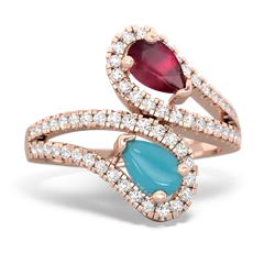 Ruby Diamond Dazzler 14K Rose Gold ring R3000