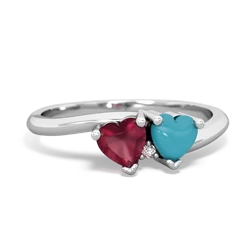 Ruby Sweethearts 14K White Gold ring R5260