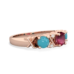 Ruby Hugs And Kisses 14K Rose Gold ring R5016