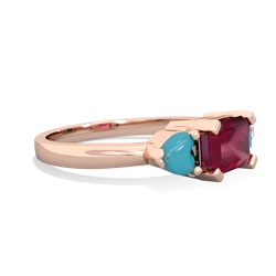 Ruby Three Stone 14K Rose Gold ring R5235