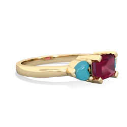 Ruby Three Stone 14K Yellow Gold ring R5235