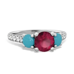 Ruby Pave Trellis 14K White Gold ring R5500