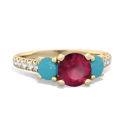 Ruby Pave Trellis 14K Yellow Gold ring R5500