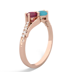 Ruby Infinity Pave Two Stone 14K Rose Gold ring R5285