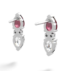 Ruby Bowtie Drop 14K White Gold earrings E0865