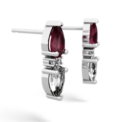 Ruby Bowtie Drop 14K White Gold earrings E0865