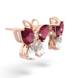 Ruby Butterfly 14K Rose Gold earrings E2215