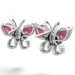 Ruby Butterfly 14K White Gold earrings E2215