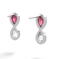 Ruby Infinity 14K White Gold earrings E5050