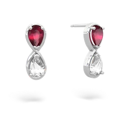 Ruby Infinity 14K White Gold earrings E5050