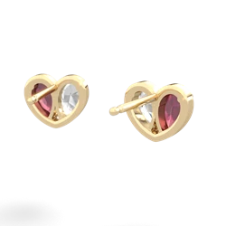 Ruby 'Our Heart' 14K Yellow Gold earrings E5072