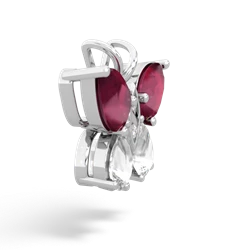 Ruby Butterfly 14K White Gold pendant P2215