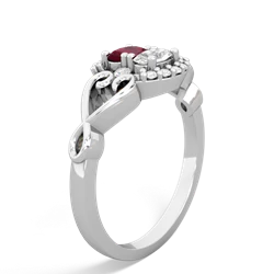 Ruby Love Nest 14K White Gold ring R5860