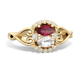 Ruby Love Nest 14K Yellow Gold ring R5860