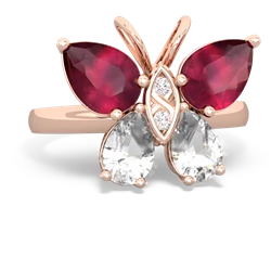 Ruby Butterfly 14K Rose Gold ring R2215