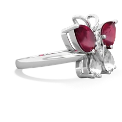 Ruby Butterfly 14K White Gold ring R2215