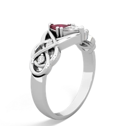 Ruby Keepsake Celtic Knot 14K White Gold ring R5300