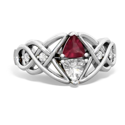 Ruby Keepsake Celtic Knot 14K White Gold ring R5300