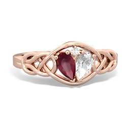 Ruby Celtic Love Knot 14K Rose Gold ring R5420