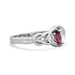 Ruby Celtic Love Knot 14K White Gold ring R5420