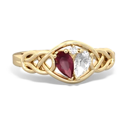 Ruby Celtic Love Knot 14K Yellow Gold ring R5420