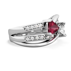 Ruby Bowtie 14K White Gold ring R2360