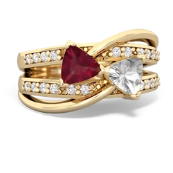 Ruby Bowtie 14K Yellow Gold ring R2360