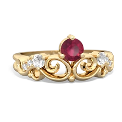 Ruby Crown Keepsake 14K Yellow Gold ring R5740