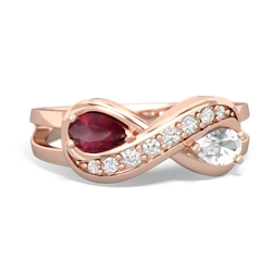 Ruby Diamond Infinity 14K Rose Gold ring R5390